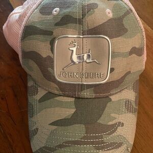 John Deere Green Camo and Pink cap. New without tags